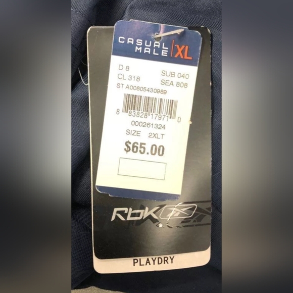 Reebok Training Essentials Playdry Jacket Size 2XLT NWT MSRP $65 - Picture 5 of 5